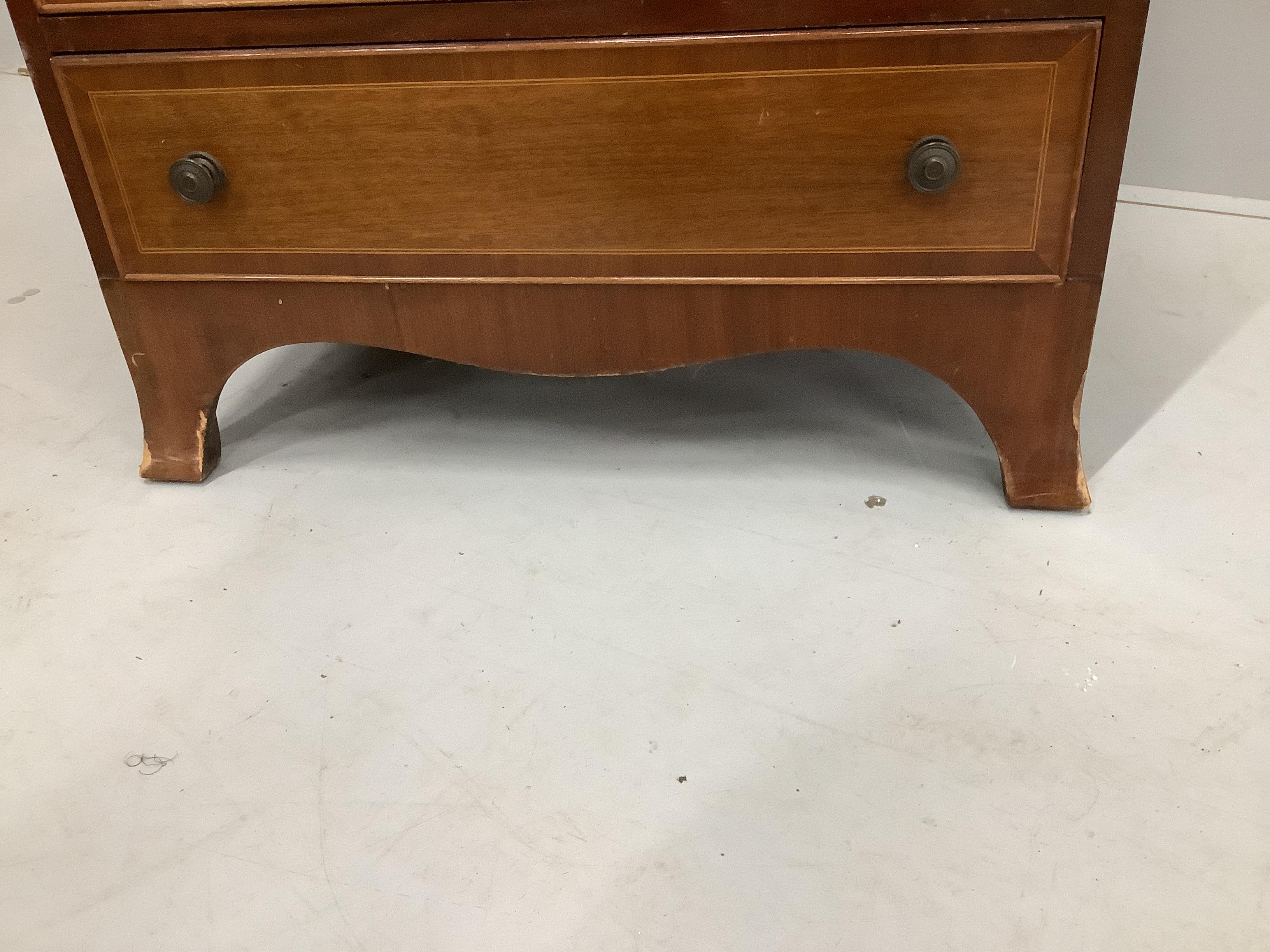 A small Regency style banded mahogany five drawer chest, width 61cm, depth 38cm, height 74cm